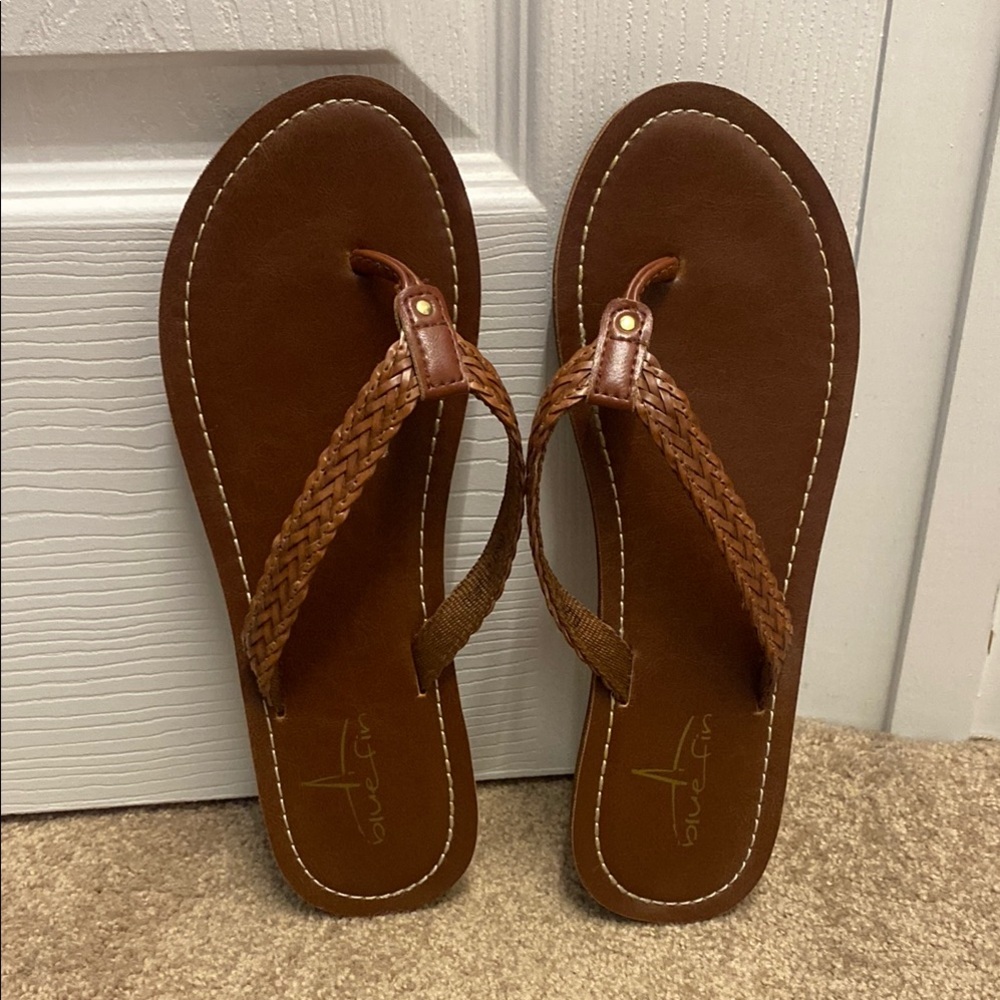 Blue Fin Brown Braided Women's Sandals